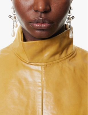 Claude drop-silhouette brass earrings