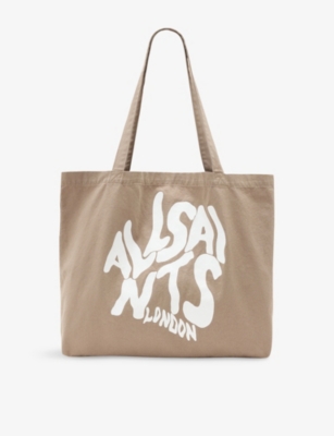 ALLSAINTS: Orlando Brand-Print Cotton-Blend Tote Bag