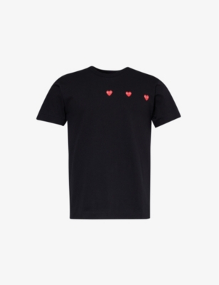 COMME DES GARCONS PLAY: Graphic-pattern short-sleeve cotton-jersey T-shirt