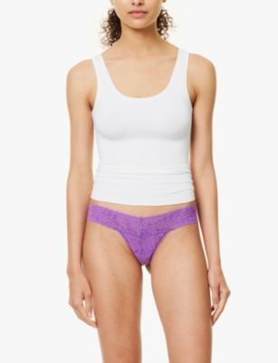 Shop Hanky Panky Womens Violet Haze Low-rise Lace Thong