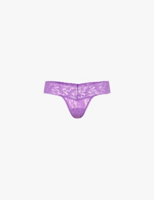 Shop Hanky Panky Womens Violet Haze Low-rise Lace Thong