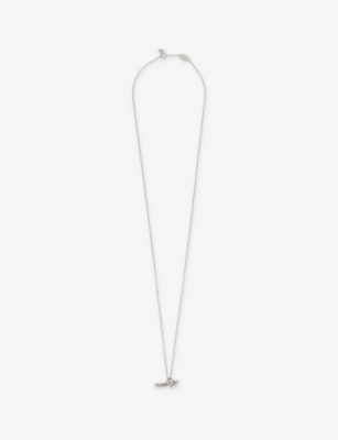 Shop Vivienne Westwood Mens  Penis Recycled-silver Pendant Necklace In Platinum