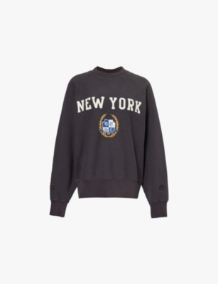 CHAMPION: New York brand-embroidered cotton-blend jersey sweatshirt