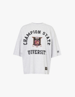 CHAMPION: Text-print relaxed-fit cotton-blend jersey T-shirt