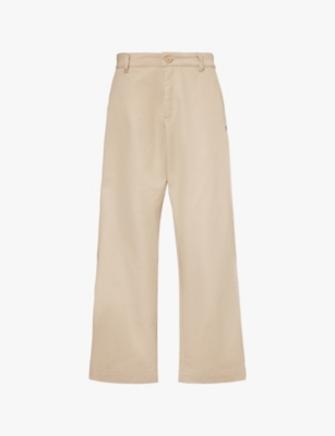 CHAMPION: Brand-appliqué straight-leg high-rise cotton-blend trousers