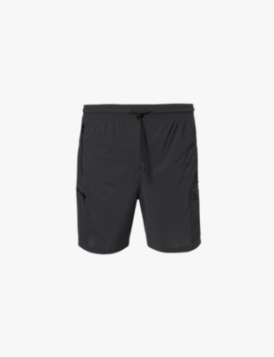 Shop Gymshark Mens Rest Day 6' Cargo Brand Print Slim-fit Stretch-woven Shorts Black