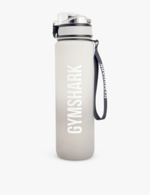 Shop Gymshark Mens  Branded Plastic Sports Bottle In Rvr Stn Grey/drift Grey