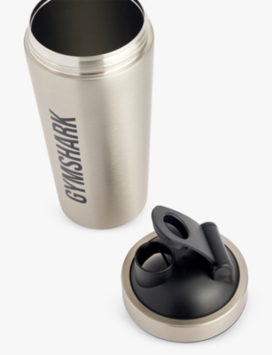 GYMSHARK: Brand-print stainless-steel shaker bottle