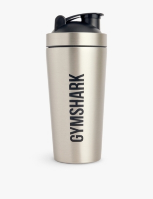 GYMSHARK: Brand-print stainless-steel shaker bottle