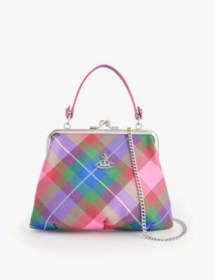 VIVIENNE WESTWOOD: Granny Frame tartan woven purse