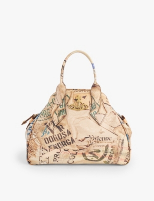 VIVIENNE WESTWOOD: Yasmine medium rubbish-print coated-canvas top-handle bag
