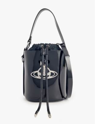 VIVIENNE WESTWOOD: Daisy drawstring patent-leather bucket bag