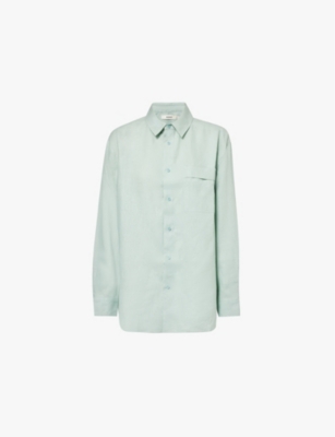 PANGAIA: Spread-collar relaxed-fit linen shirt