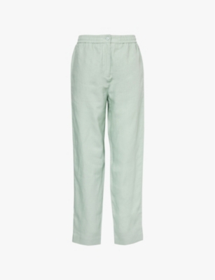 PANGAIA: Straight-leg high-rise linen trousers
