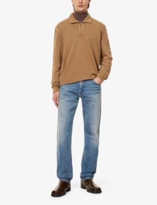 CITIZENS OF HUMANITY MENS THAMES (MD INDIGO) ELIJAH FIVE-POCKETS STRAIGHT-LEG RELAXED-FIT DENIM-BLEND JEANS 