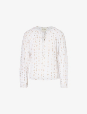ASPIGA: Ida metallic cotton blouse