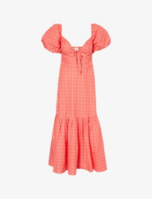ASPIGA: Zillah puffed-sleeve cotton maxi dress