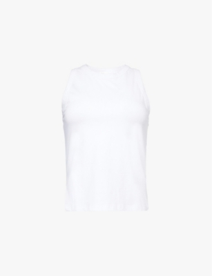 SKIN: Round-neck sleeveless organic-cotton pyjama tank top