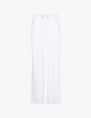 SKIN: Elasticated-waist straight-leg organic-cotton jersey pyjama bottoms