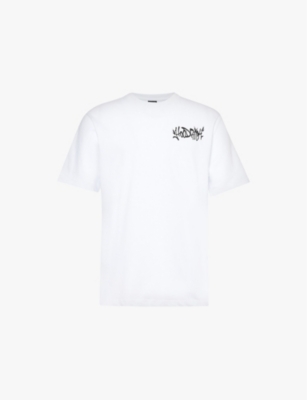 Hoodrich Mens White Graffiti-print Cotton-jersey T-shirt