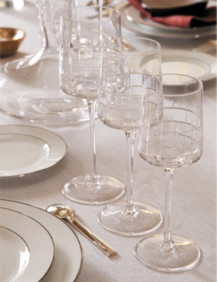 Christofle Graphik Crystal-glass Red Wine Glasses Set Of Two