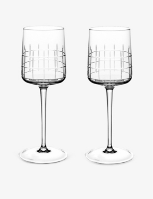 CHRISTOFLE: Graphik crystal-glass red wine glasses set of two