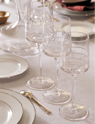 Christofle Graphik Crystal-glass Water Glasses Set Of Two