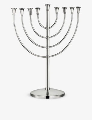 CHRISTOFLE: Judaique silver-plated Hanukkah candle holder