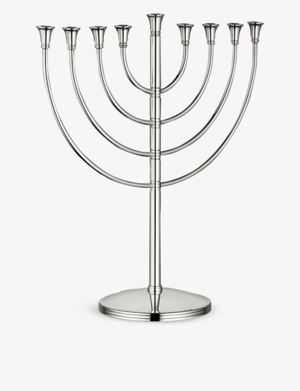 Judaique silver-plated Hanukkah candle holder