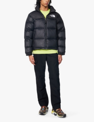 Shop The North Face Mens Black 1996 Retro Nuptse Funnel-neck Recycled-nylon Down Jacket Xxl