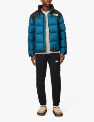 Shop The North Face Mens Midnight Petrol Lhotse Brand-embroidery Regular-fit Shell-down Jacket