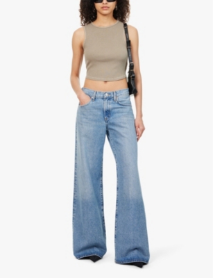 Agolde Clara Low Rise Baggy Flare Jeans In Signal In Signal (med Vint Ind)