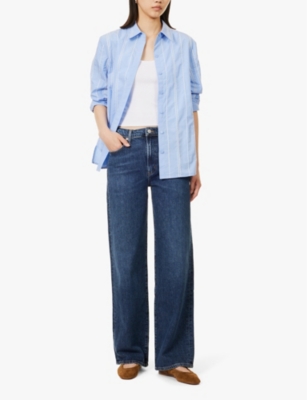 AGOLDE: Harper branded-hardware straight-leg mid-rise jeans