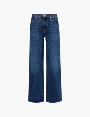 AGOLDE: Harper branded-hardware straight-leg mid-rise jeans