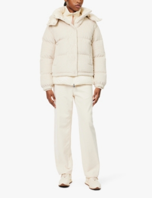 Moncler Womens Cream Dais Chenille-texture Shell-down Jacket In Cream