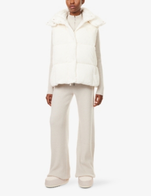 MONCLER: Luzule Hooded Faux-Fur Vest