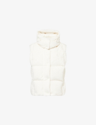 MONCLER: Luzule Hooded Faux-Fur Vest