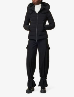 Shop Moncler Womens Black Lamoura Hooded Shell-down Ski Jacket