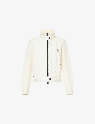 MONCLER GRENOBLE: Knitted Padded Relaxed-Fit Woven Cardigan