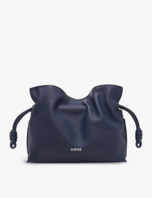 LOEWE: Flamenco logo-embossed mini leather clutch bag