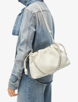 LOEWE: Flamenco logo-embossed leather purse