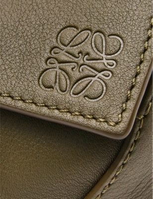 Loewe Womens Dark Khaki Green Puzzle Edge Mini Leather Cross-body Bag In Dark Khaki Green