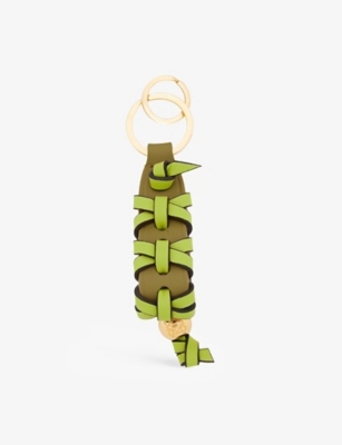 LOEWE: Cross braided leather keyring