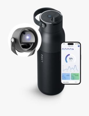 Larq Obsidian Black Purevis Self-cleaning Stainless-steel Bottle 1000ml In Obsidian Black