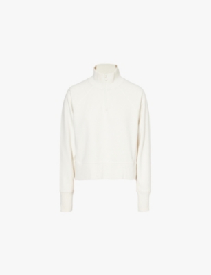 SWEATY BETTY: Revive half-zip cotton-blend sweatshirt