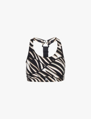 SWEATY BETTY: Power zebra-print stretch-woven sports bra