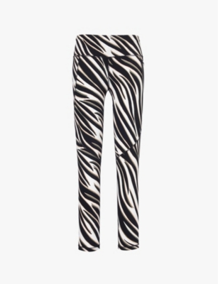 SWEATY BETTY: Power zebra-print high-rise stretch-woven leggings