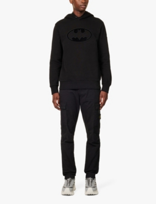 Shop Moncler S  X Batman Brand-patch Relaxed-fit Cotton-jersey Hoody In Black