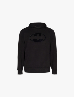 Shop Moncler S  X Batman Brand-patch Relaxed-fit Cotton-jersey Hoody In Black