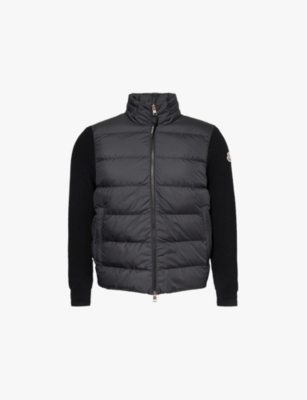 MONCLER Concealed hood brand patch regular fit shell cardigan Selfridges